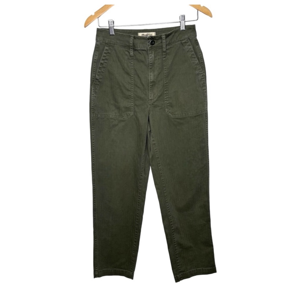 Madewell Olive Green The Perfect Vintage Straight Workwear Utility Pant size 26